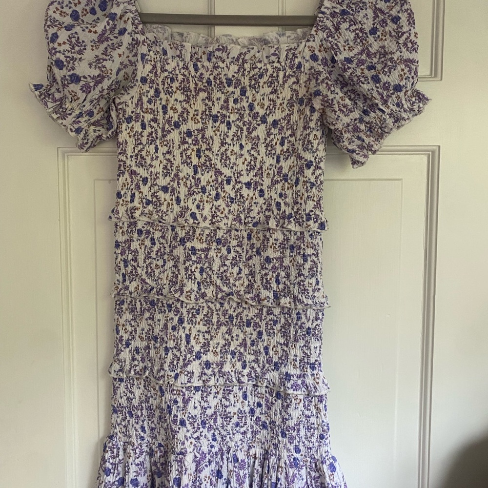 Katie J NYC Purple and White Floral Dress